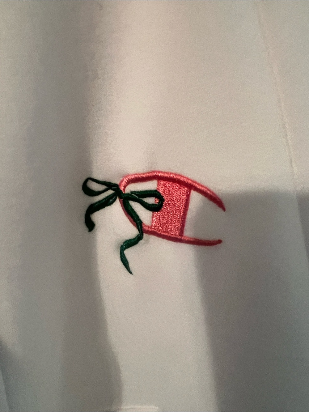 White Track Jacket with Green Stripes - Sporty Zip-Up - Picture 4 of 4